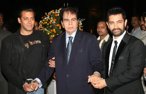 Aamir and Salman with Dilip Kumar at Imran Khan and Avantika Malik Wedding Reception Party