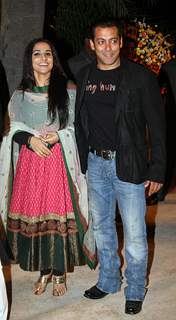 Salman and Vidya Balan at Imran Khan and Avantika Malik's Wedding Reception Party at Taj Land's End