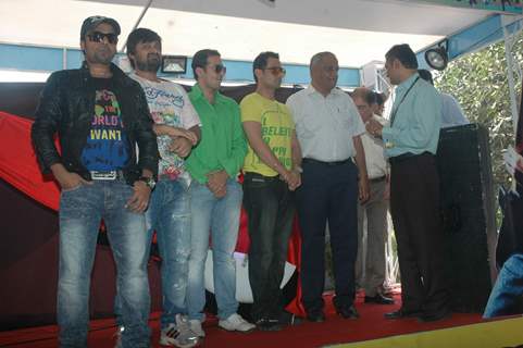 Music directors Sajid - Wajid at Planet M welcome Brutan Adams guitar launch at Andheri. .