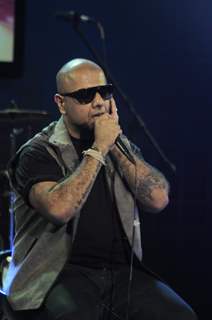 Lyricist Vishal Dadlani at the online 'Hungama' website concert at Mahboob studios in Mumbai. .