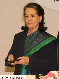Sonia Gandhi at the launch of &quot;Swabhiman&quot;, the Financial Inclusion Campaign in New Delhi