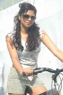 Kavita Kaushik at Mumbai Cyclothon at Bandra. .