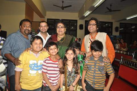 Usha Uthup at music launch of film''Satrangee Parachute'' in ST Catherine's children home