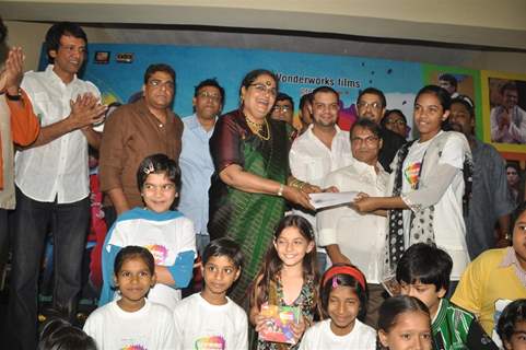 Star cast at music launch of film''Satrangee Parachute'' in ST Catherine's children home