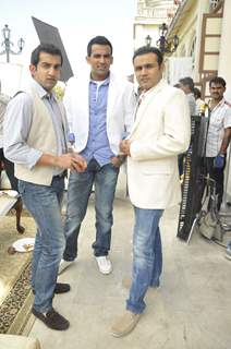 Indian cricketers Sehwag, Gautam Gambhir and Zaheer Khan feature in the new TVC for Colgate MaxFresh