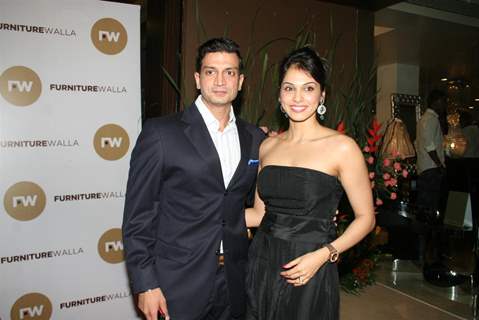 Eesha Kopikar with her hubby grace Laila Khan's furniturewala launch at Worli, Mumbai