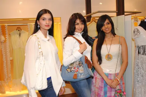 Bhagyashree and Nishka Lulla at Neeta Lulla's new collections at AZA showroom