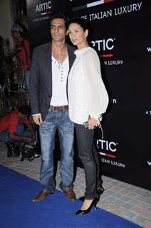 Arjun Rampal with wife Mehr Jessia at Arctic Vodka launch, Sea Princess. .