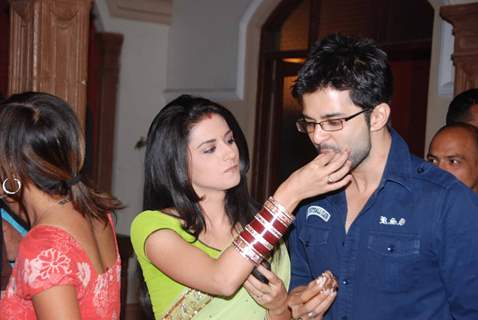 RaQesh Vashisth and Ridhi Dogra at Maryada Serial 100 episodes success bash. .