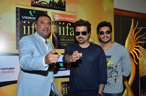 Boman Irani, Anil Kapoor and Ritesh Deshmukh at IIFA voting at Marriott today morning. .