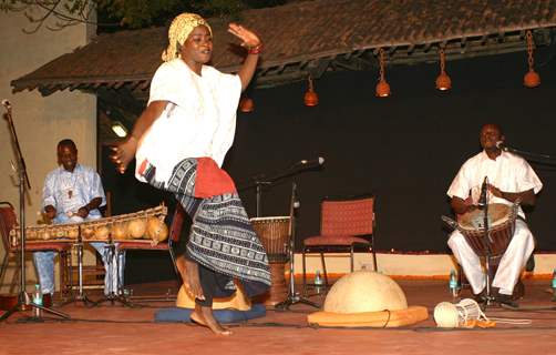 The Drums and dancing of West Africa by Dafra Accoustics of Burkina Faso,in New Delhi. .