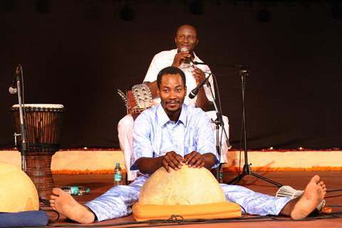 The Drums and dancing of West Africa by Dafra Accoustics of Burkina Faso,in New Delhi. .