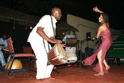 The Drums and dancing of West Africa by Dafra Accoustics of Burkina Faso,in New Delhi. .