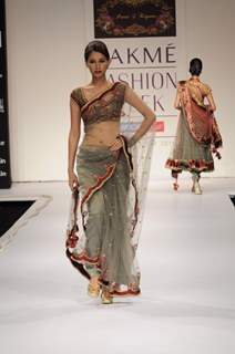 Model on day 1 Lakme Fashion Week for designer Preeti S Kapoor. .