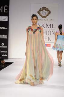 Model on day 1 Lakme Fashion Week for designer Parvesh and Jai. .