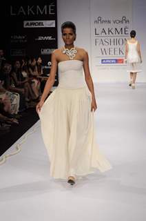 Model on day 1 Lakme Fashion Week for designer Arpan Vohra. .