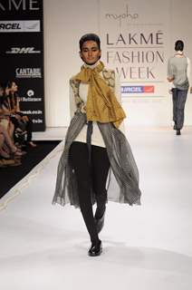 Model on day 1 Lakme Fashion Week for designer Kiran and Meghna. .