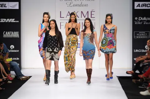 Models walks the runway with Pam & Arch London show at Lakme Fashion Week day 2 in Mumbai. .