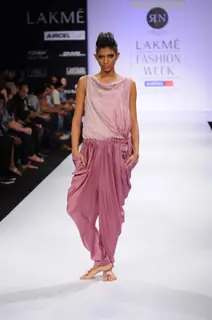 Model on day 3 Lakme Fashion Week for designer Rimi Nayak. .