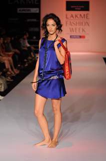 Model on day 3 Lakme Fashion Week for designer Aparna and Nordan Wangdi. .