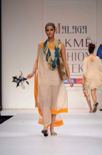 Model on day 3 Lakme Fashion Week for designer Malaga and Malini Agarwalla. .