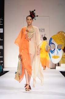 Model on day 3 Lakme Fashion Week for designer Malaga and Malini Agarwalla. .