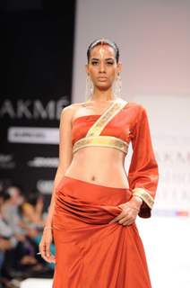 Model on day 3 Lakme Fashion Week for designer Eina Ahluwalia. .