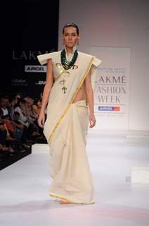 Model on day 3 Lakme Fashion Week for designer Eina Ahluwalia. .