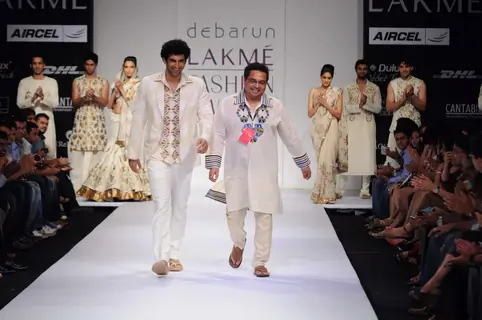 Models on day 3 Lakme Fashion Week for designer Debarun. .