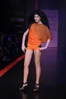 Model on day 3 Lakme Fashion Week for designer Nikhil Shantanu. .