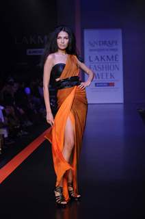 Model on day 3 Lakme Fashion Week for designer Nikhil Shantanu. .