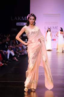 Model on day 3 Lakme Fashion Week for designer Anita Dongre. .