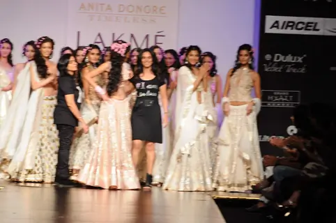 Models on day 3 Lakme Fashion Week for designer Anita Dongre. .