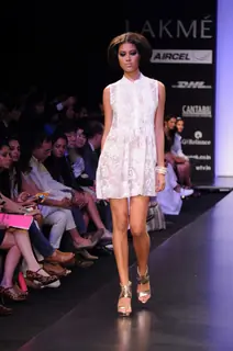 Model on day 3 Lakme Fashion Week for designer Siddartha Tytler. .