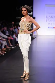 Model on day 3 Lakme Fashion Week for designer Siddartha Tytler. .