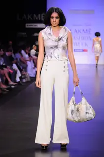 Model on day 3 Lakme Fashion Week for designer Siddartha Tytler. .