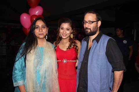 Sara Poses with Producers Rajita Sharma and Viveck Budakoti