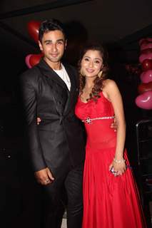 Sara Khan and Nishant Malkani pose for pictures at party of Ram Milaayi Jodi