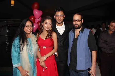Sara and Nishant with Producers Rajita Sharma and Viveck Budakoti at Success Party of RMJ