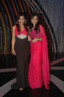 Raveena Tandon and Roshni Chopra on the sets of Comedy Ka Maha Muqabla. .