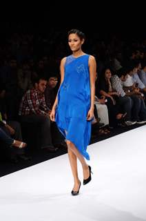 A model displays designer Harangad Singh's creations during the Lakme Fashion Week 2011 Day 5 in Grand Hyatt, Mumbai. .