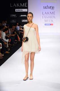 A model displays designer Rachana Reddy's creations during the Lakme Fashion Week 2011 Day 5 in Grand Hyatt, Mumbai. .