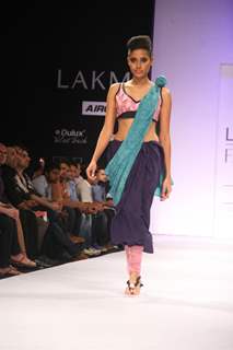 Models walk the ramp at Lakme Fashion Week