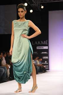 Models walk the ramp at Lakme Fashion Week