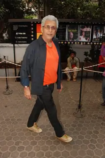 Naseeruddin Shah at Rekha Bharadwaj's play premiere show at Prithvi. .