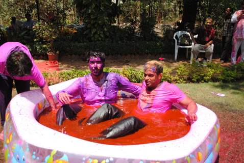 Siddharth Kannan and Bappa Lahiri at Holi Party at Versova