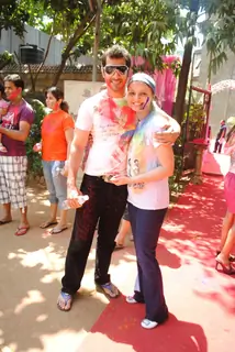 Deepshikha and Kaishav Arora at Ekta, Sanjay and Kiran Bawa's Holi Party at Versova