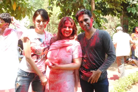 Anchal kumar with Kiran Bawa Holi Party at Versova