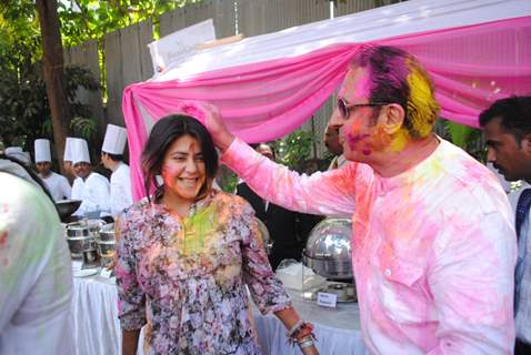 Ekta Kapoor & Gulshan Grover at Holi Party at Versova