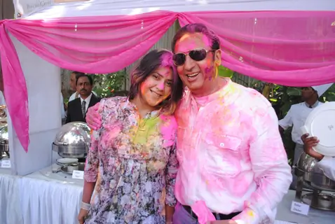Ekta Kapoor & Gulshan Grover at Holi Party at Versova